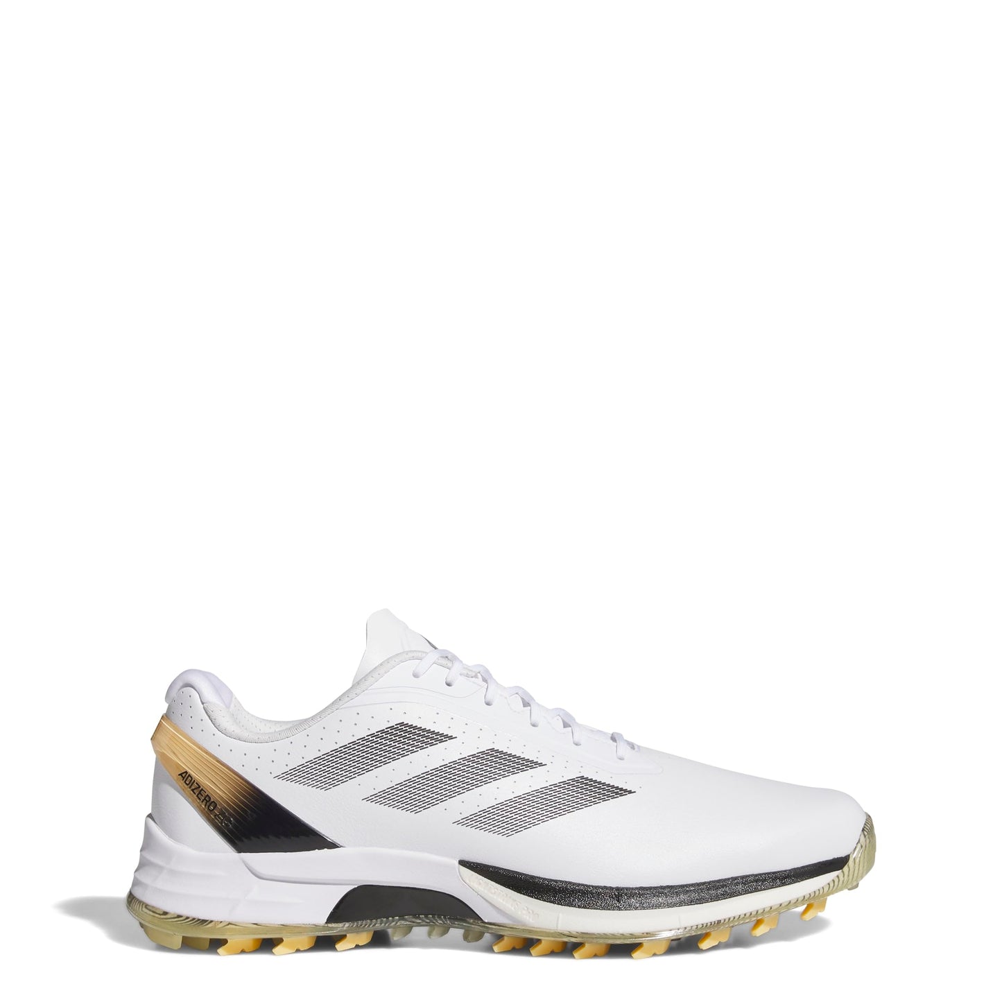 An image of a Adidas Adizero ZG Golf Shoes - White/Black/ICTA on a white background