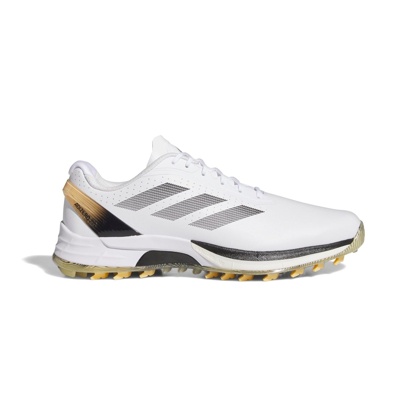 An image of a Adidas Adizero ZG Golf Shoes - White/Black/ICTA on a white background