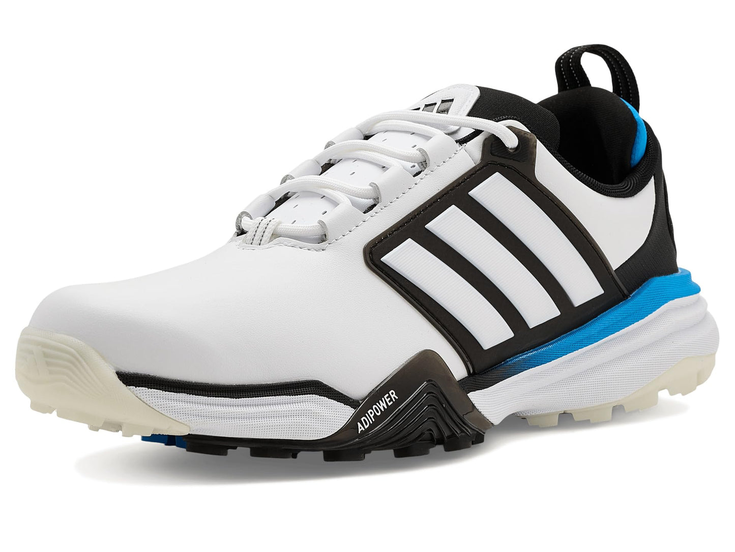 An image of a Adidas Adipower 26 SL Golf Shoes - White/Black/LURABL on a white background