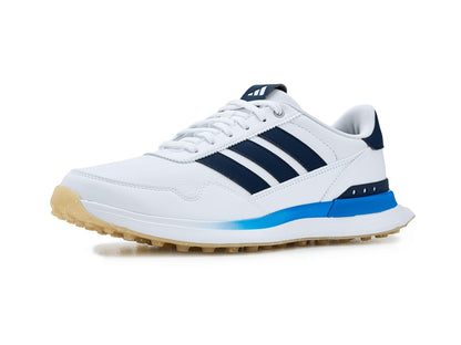 An image of a Adidas S2G 26 Leather Golf Shoes - White/Navy/LURABL on a white background