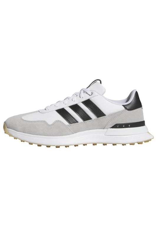 An image of a Adidas S2G 26 Textile Golf Shoes - White/Black/Grey on a white background