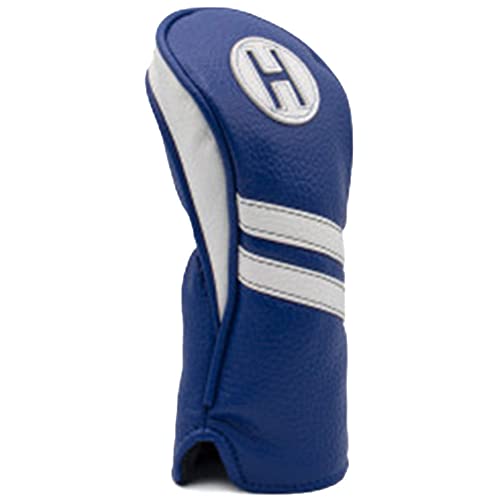 A product image of a Vintage Headcover - Hybrid "H" - Navy/White on a white background