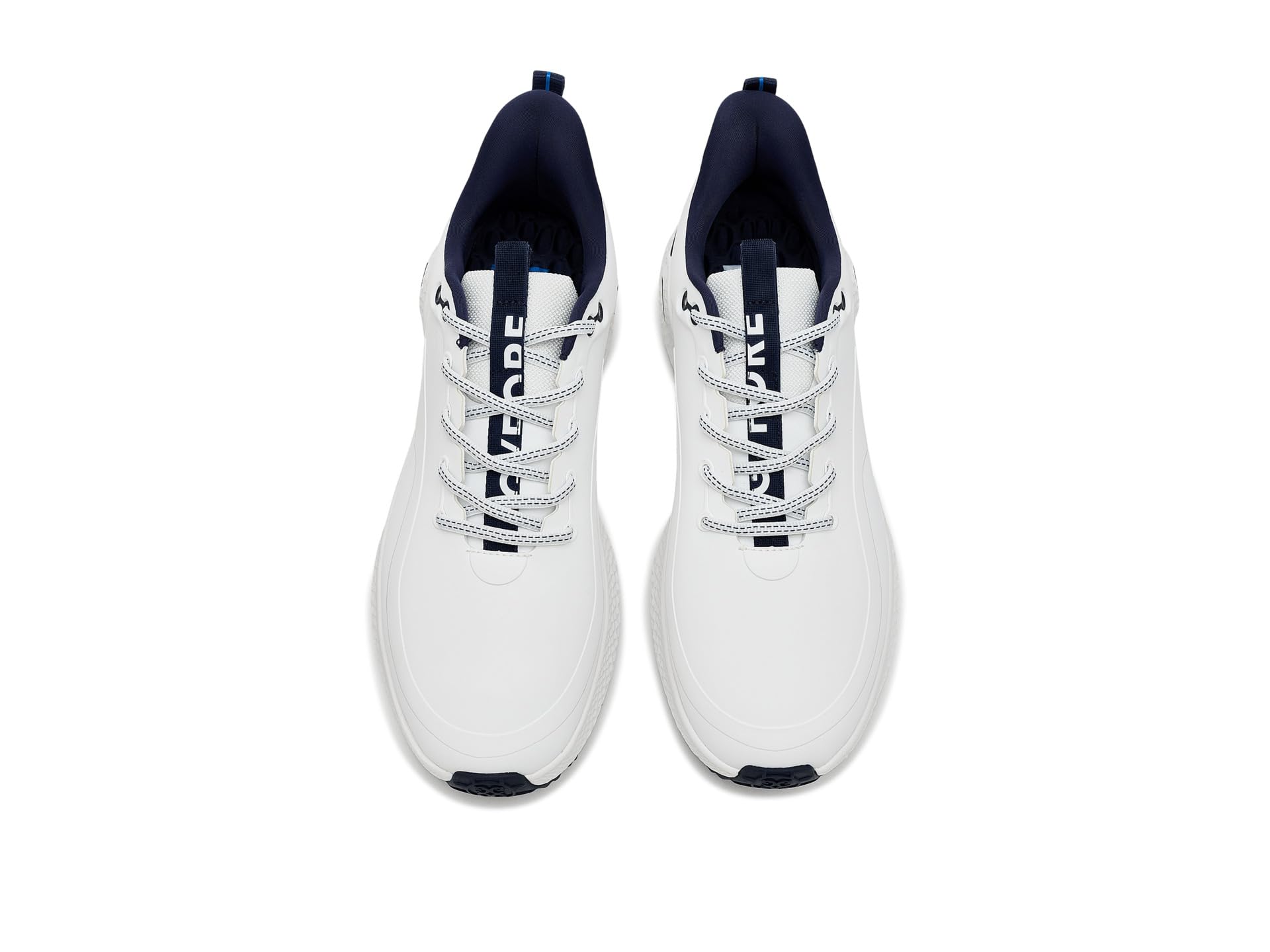 A product image of a GFore MG4+ O2 Golf Shoes - Snow / Twilight on a white background