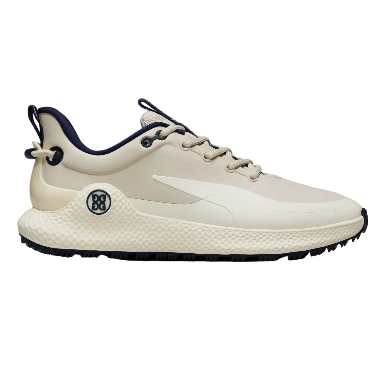 A product image of a GFore MG4+ O2 Golf Shoes - Pumice / Chalk White on a white background