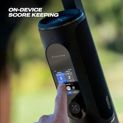 A product image of a Player Pro Touchscreen GPS Golf Speaker on a white background