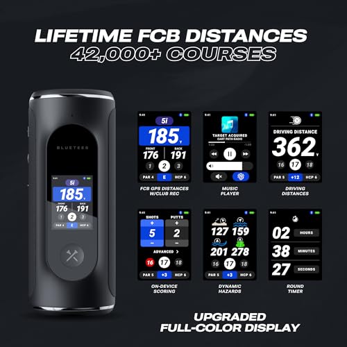 A product image of a Player Pro Touchscreen GPS Golf Speaker on a white background