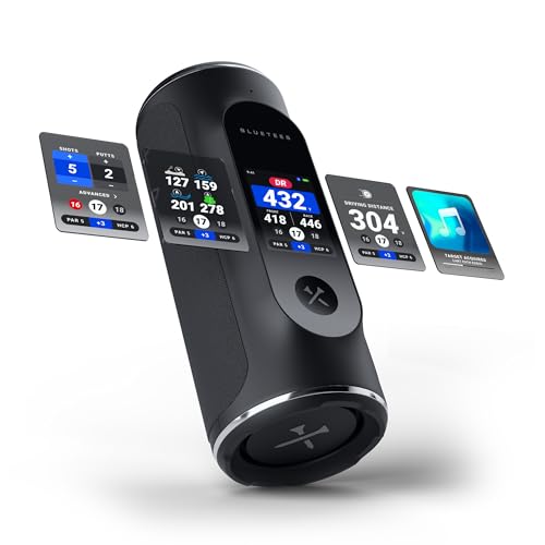 A product image of a Player Pro Touchscreen GPS Golf Speaker on a white background