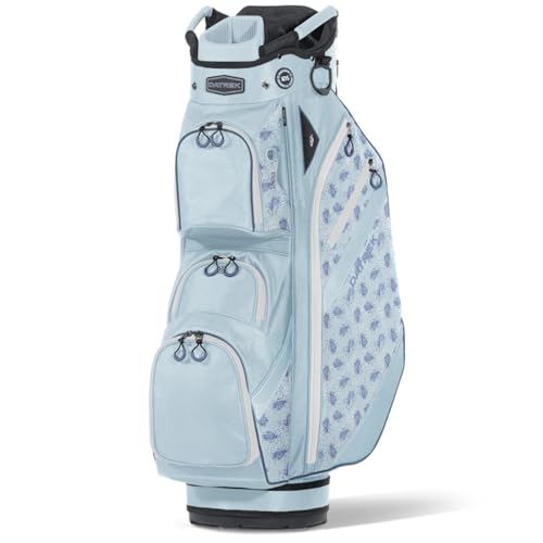 An image of aDG Lite III Cart Bag - Powder Blue/White/Pineapple on a white background