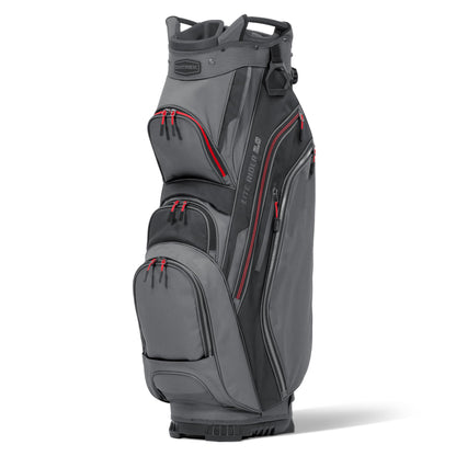 An image of aLite Rider 2.0 Cart Bag - Charcoal/Black/Red on a white background