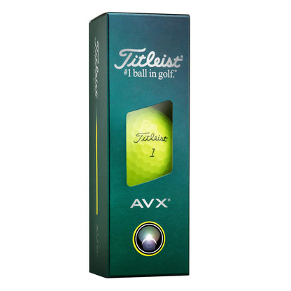 An image of aTitleist AVX Yellow on a white background