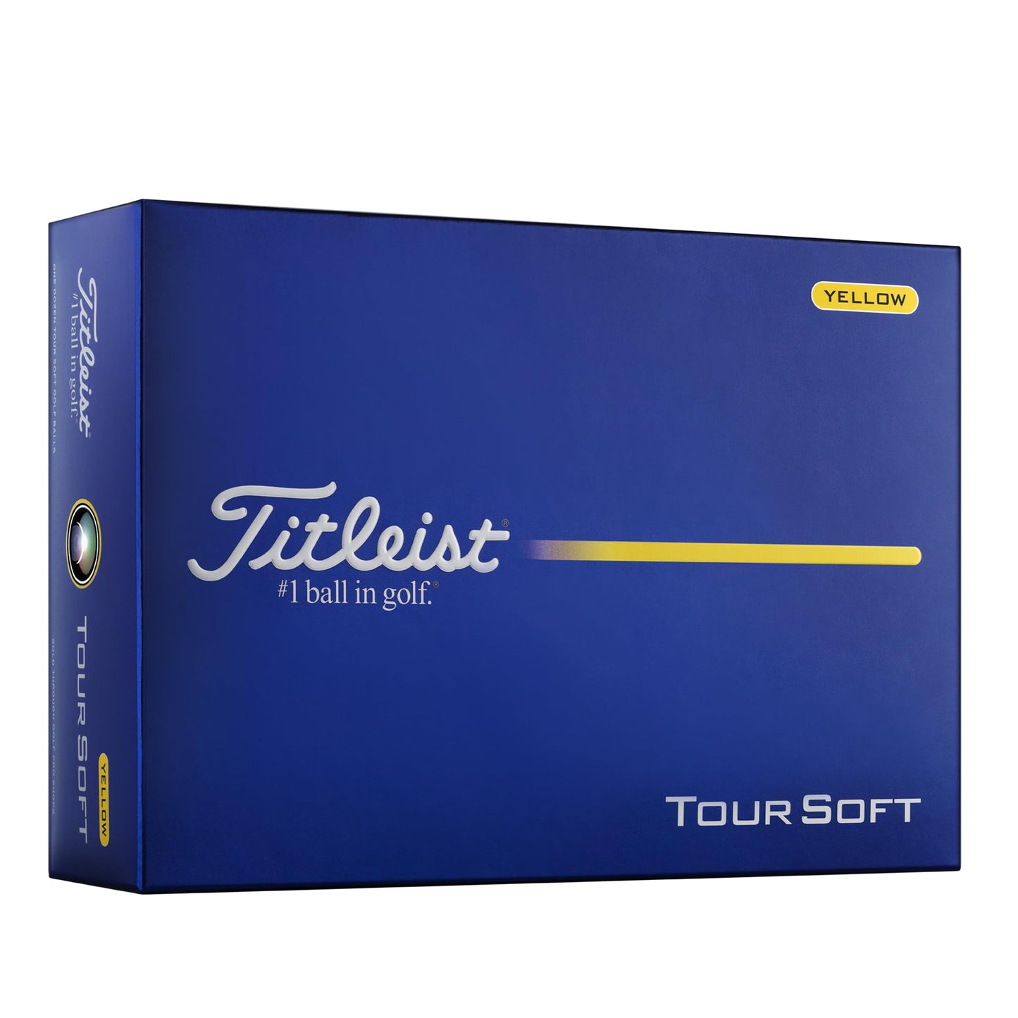 An image of aTitleist Tour Soft Yellow on a white background