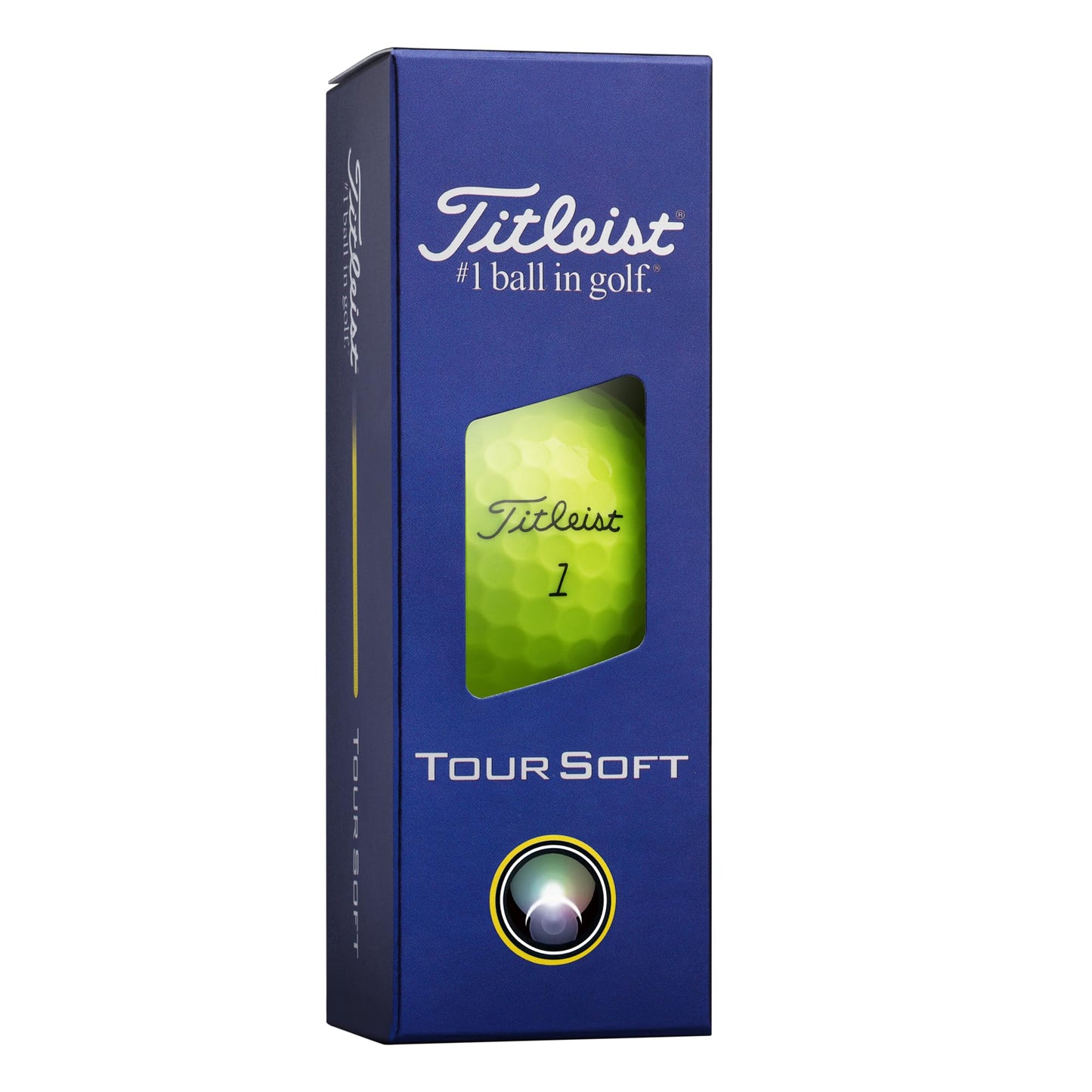 An image of aTitleist Tour Soft Yellow on a white background