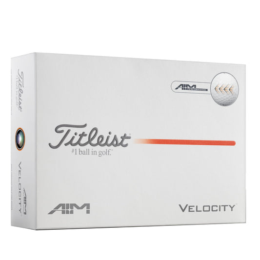 An image of aTitleist Velocity AIM on a white background