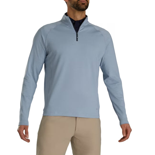 An image of a FootJoy ThermoSeries Heather Brushed Back Midlayer - Grey - L on a white background