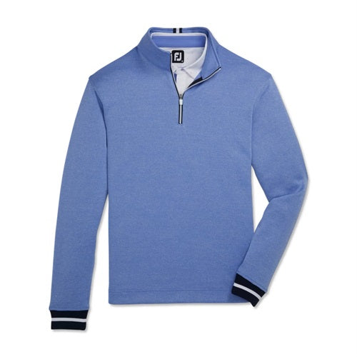 An image of a FootJoy Ribbed Quarter Zip - Heather Blue Violet on a white background