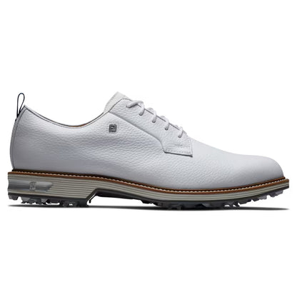 An image of a FootJoy Premiere Series Golf Golf Shoes - White / White / LTG - 11.5 on a white background