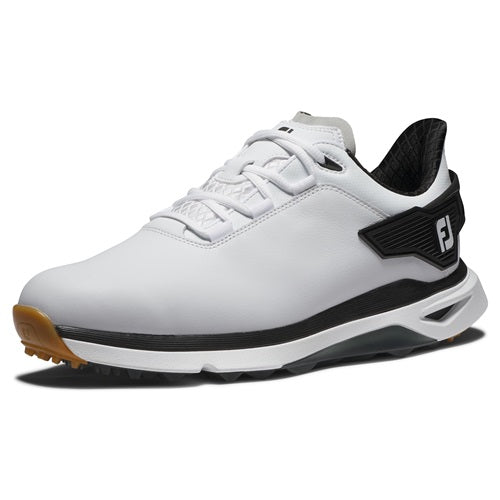 An image of a FootJoy Pro SLX Spikeless Golf Shoes - White / White / Black - 105W on a white background