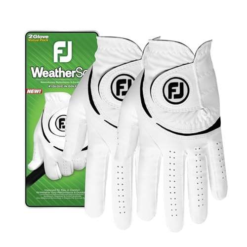 An image of a FootJoy WeatherSof 2 Pack Golf Gloves on a white background