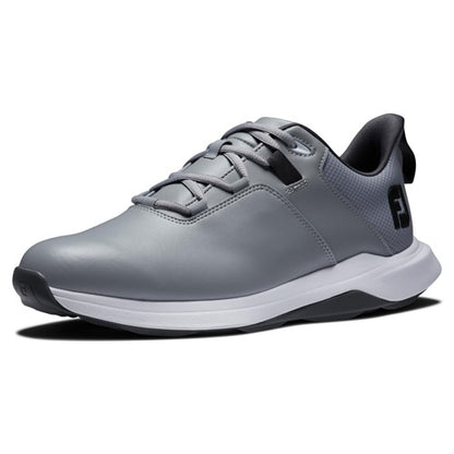 An image of a FootJoy ProLite Spikeless Golf Shoes - Gray / Charcoal / White - 11 on a white background