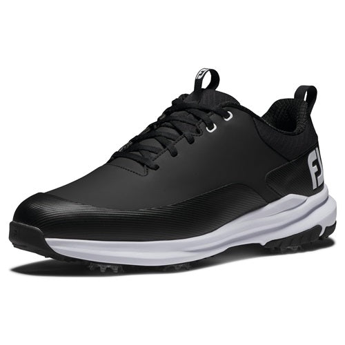 An image of a FootJoy Tour Rival Golf Shoes - Black / Black / White - 8.5 on a white background