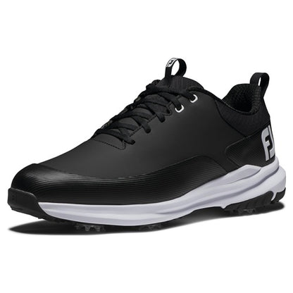 An image of a FootJoy Tour Rival Golf Shoes - Black / Black / White - 8.5 on a white background