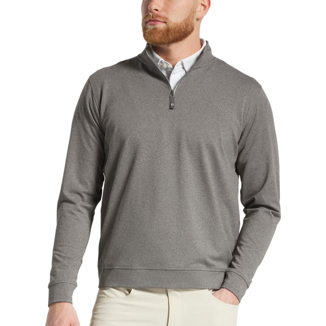 An image of a FootJoy Approach 1/4 Zip Midlayer - Charcoal Heather - L on a white background
