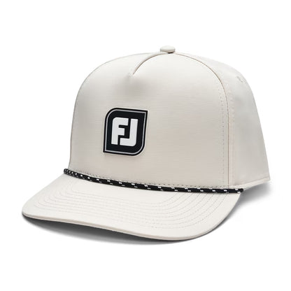 An image of a FootJoy Rope hat FJ Logo - Stone on a white background