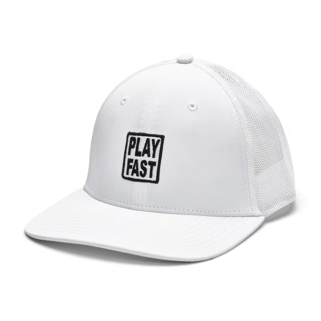 An image of a FootJoy Motif Trucker Hat - White on a white background