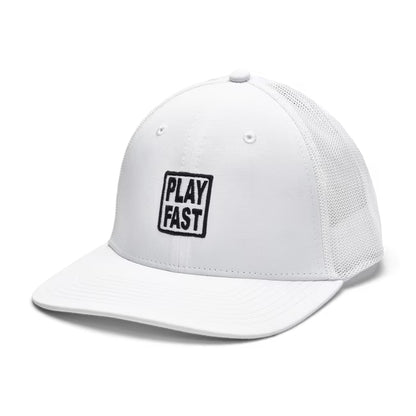 An image of a FootJoy Motif Trucker Hat - White on a white background