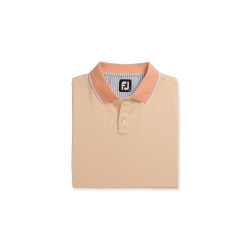 An image of a FootJoy TC Solid Polo - Peach - L on a white background