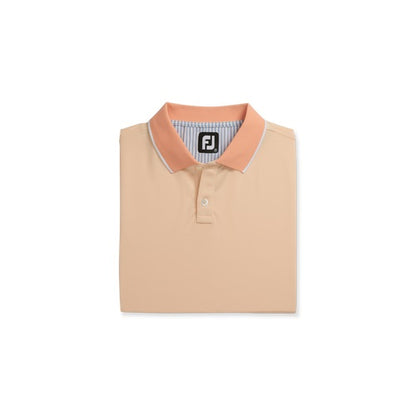 An image of a FootJoy TC Solid Polo - Peach - L on a white background