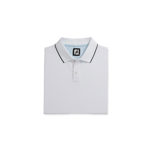 An image of a FootJoy TC Solid Polo - White - S on a white background