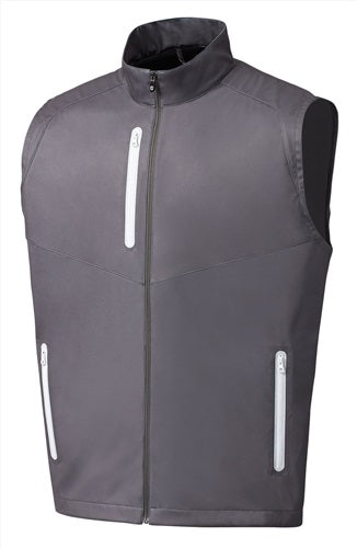 An image of a FootJoy Full-Zip Lightweight Vest - Charcoal on a white background