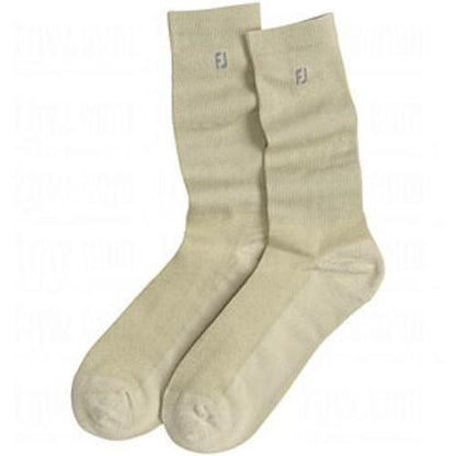 An image of a FootJoy Pro Dry Advanced Golf Comfort Crew Socks - Lightweight - Beige on a white background