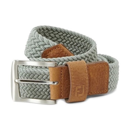 An image of a FootJoy Woven Belt Grey - LongLong on a white background