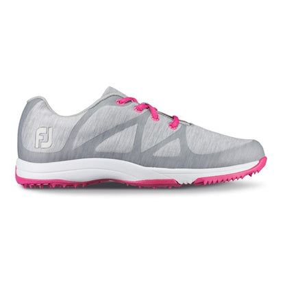 An image of a FootJoy Women's Leisure Golf Shoes - Light Grey on a white background