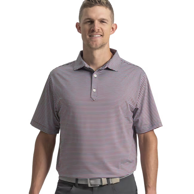 An image of a FootJoy Smooth Stripe Polo - Slate/Nantucket/White - L on a white background