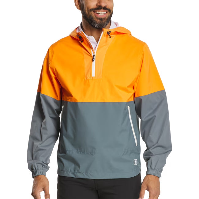 An image of a FootJoy HyrdoLite X Hoodie - Solar/Basalt on a white background