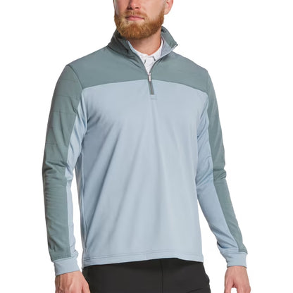 An image of a FootJoy ThermoSeries Hybrid Midlayer - Green/Grey - L on a white background