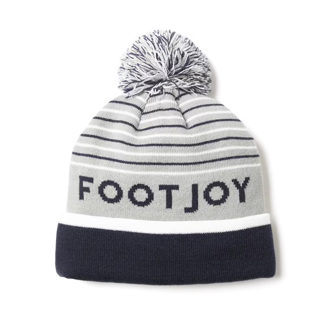 An image of aStriped Pom Pom Grey on a white background