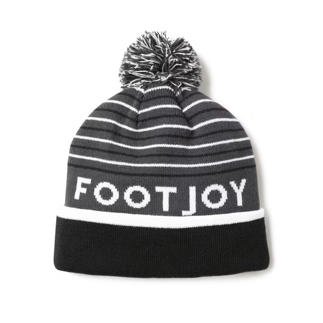 An image of aStriped Pom Pom Charcoal on a white background