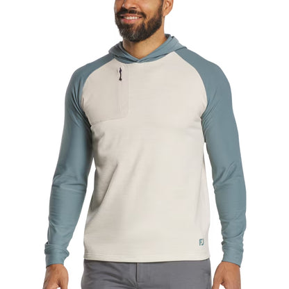 An image of a FootJoy Thermo Pullover Hoodie - STN/GRN - S on a white background