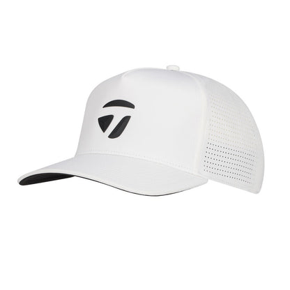 An image of a TaylorMade 2026 LSA Frame PRFRTD Hat - White on a white background