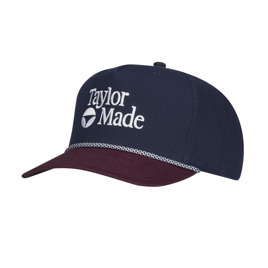An image of a TaylorMade 2026 LSA Frame Structured Rope Hat - Navy on a white background