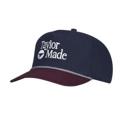 An image of a TaylorMade 2026 LSA Frame Structured Rope Hat - Navy on a white background