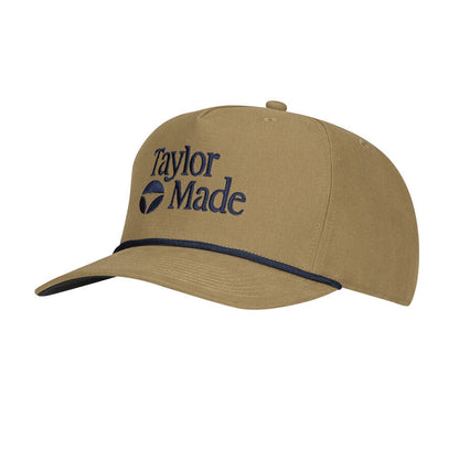 An image of a TaylorMade 2026 LSA Frame Structured Rope Hat - Light Brown on a white background