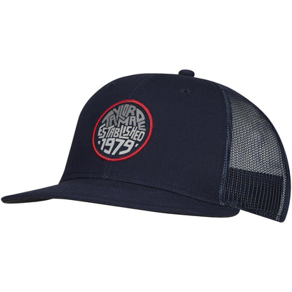 An image of a TaylorMade 2026 LS Carlsbad Trucker Hat - Navy on a white background