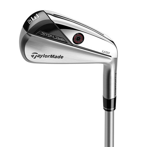 An image of a TaylorMade Stealth UDI Hybrid on a white background