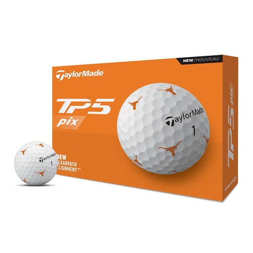 An image of a TaylorMade 2024 TP5 PIX Golf Balls - Texas on a white background