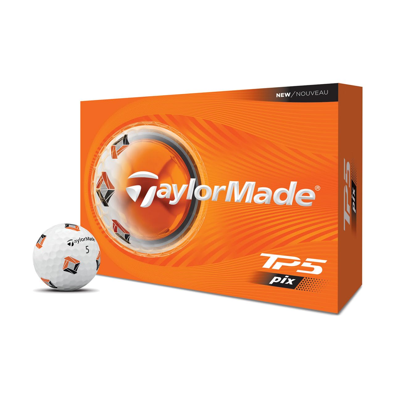 An image of a TaylorMade 2026 TP5 PIX Golf Balls on a white background